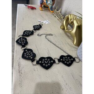 True Religion Heart Chain Black Belt M/L, L/XL Women’s Juniors